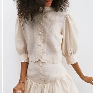 Vita Grace Kelsy Scallop Textured Blouse